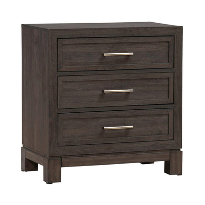 Modern Edge - Nightstand With Charging Station - Brown
