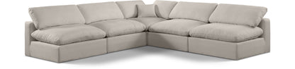 Comfy - 5 Piece Linen Modular Corner Armless Sectional