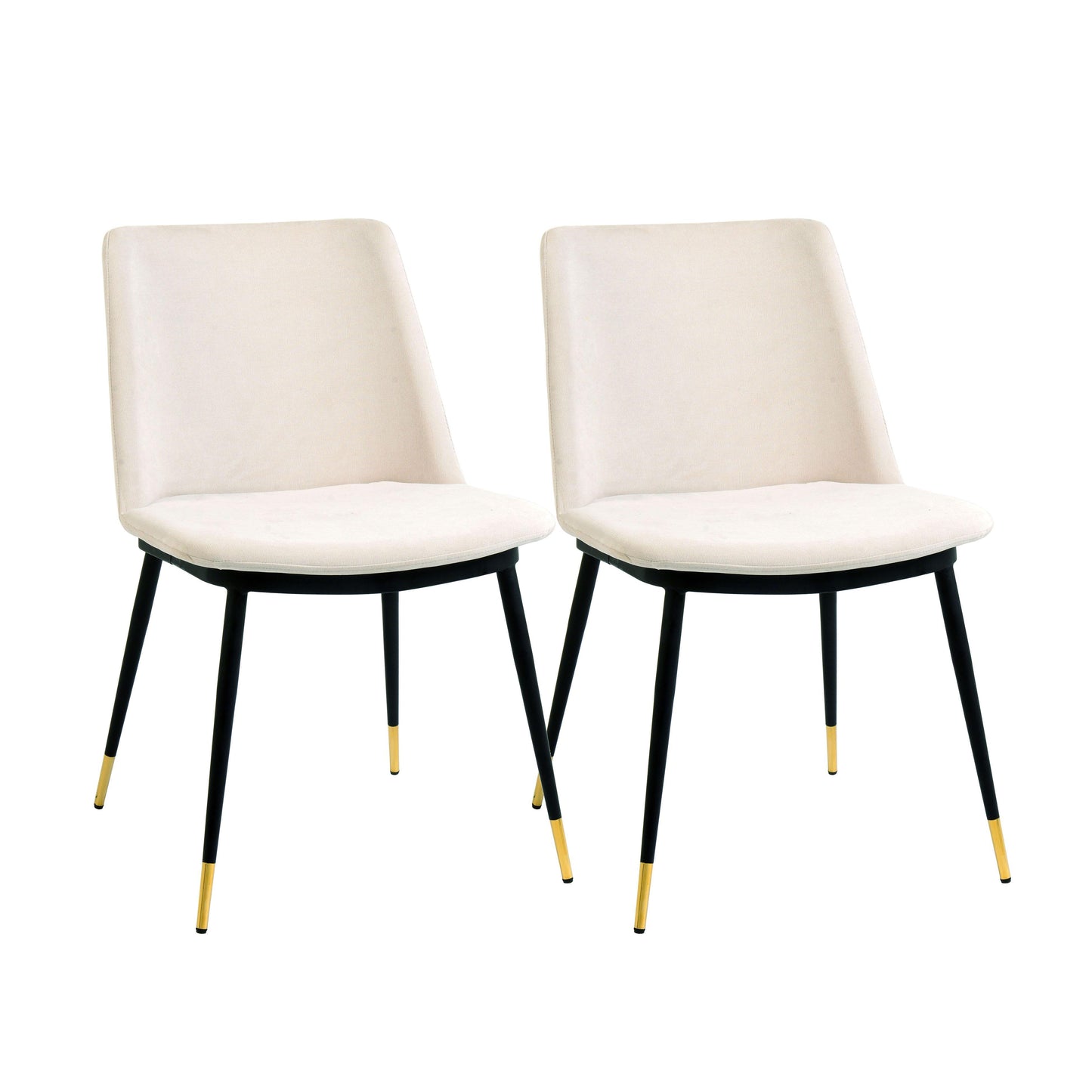 Evora - Velvet Chair With Gold Legs (Set of 2)