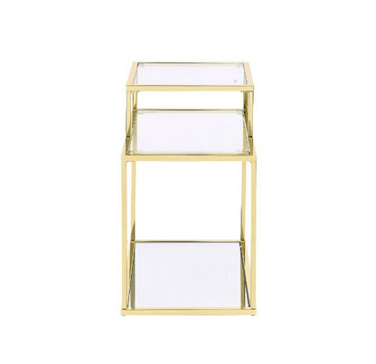 Uchenna - Accent Table - Clear Glass & Gold