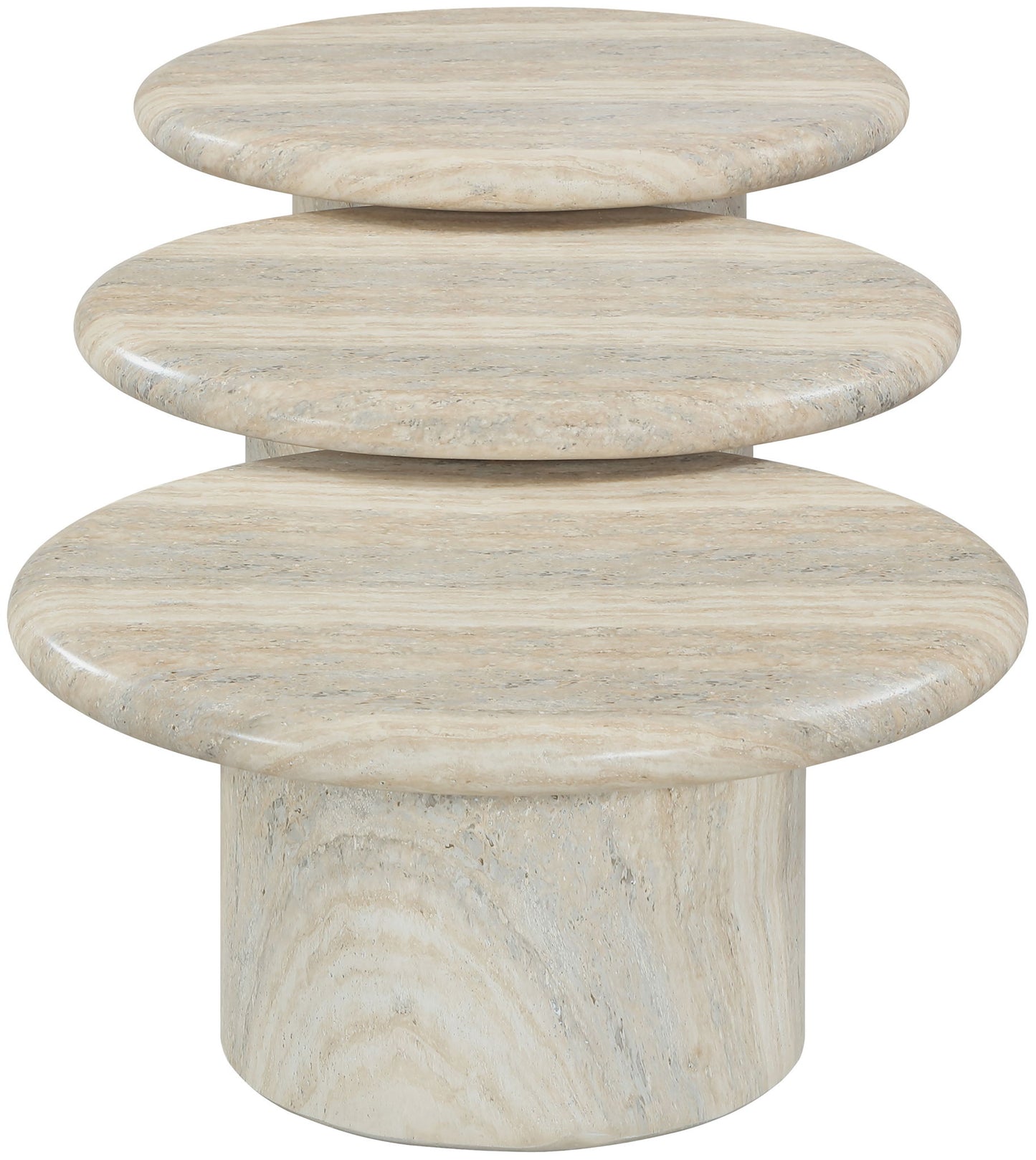 Emara - 3 Piece Concrete And Fiberglass Indoor / Outdoor Coffee Table