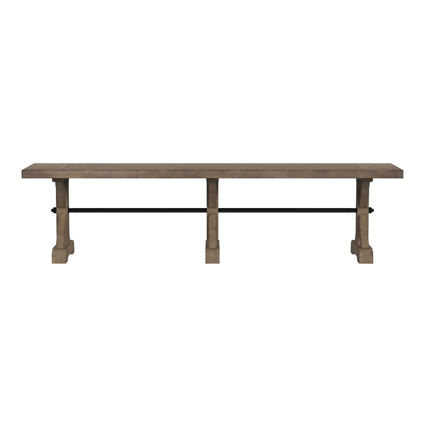 Yellowstone - Dining Bench With Metal Bar Cross - Medium Brown