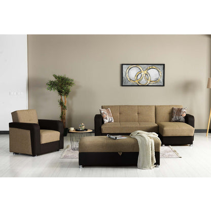 Ottomanson Harmony - Upholstered Convertible Sectional With Storage - Two Tone