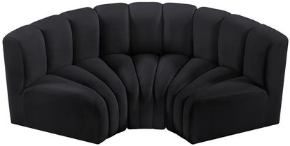 Arc - Velvet 3 Piece Modular U-Shaped Sofa
