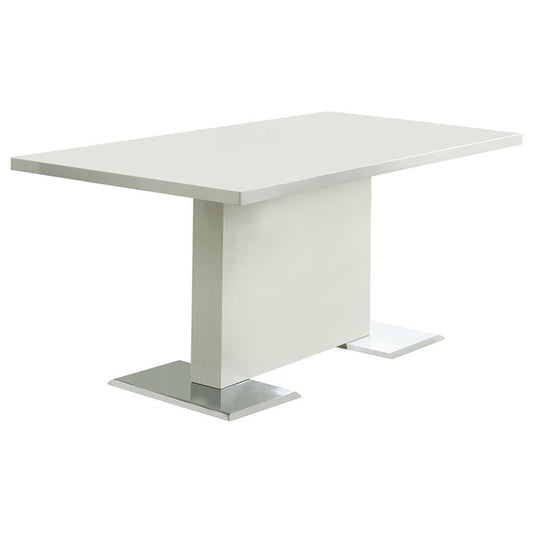 Anges - Rectangular Dining Table - White High Gloss