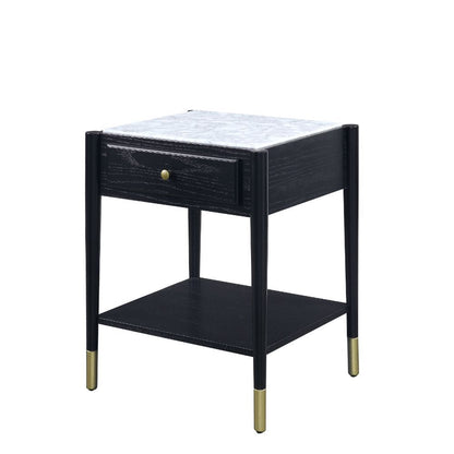 Atalia - End Table - Marble & Black