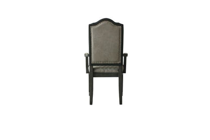 House Beatrice - Arm Chair (Set of 2) - Two Tone Gray Fabric & Charcoal