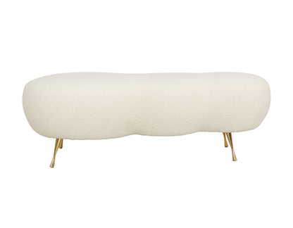 Welsh - Faux Shearling Bench - Beige