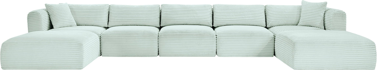 Shaggy - 7 Piece Modular Sectional With 2 Ottomans