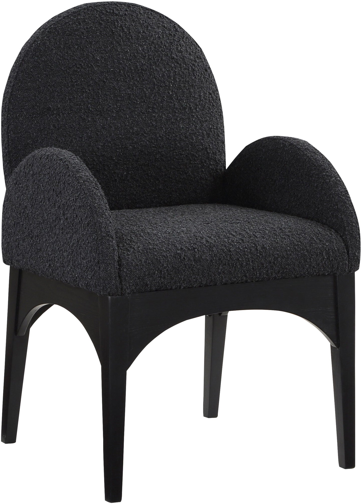 Waldorf - Boucle Dining Arm Chair With Black Legs