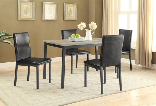 Garza - 5-Piece Rectangular Dining Table Set - Black