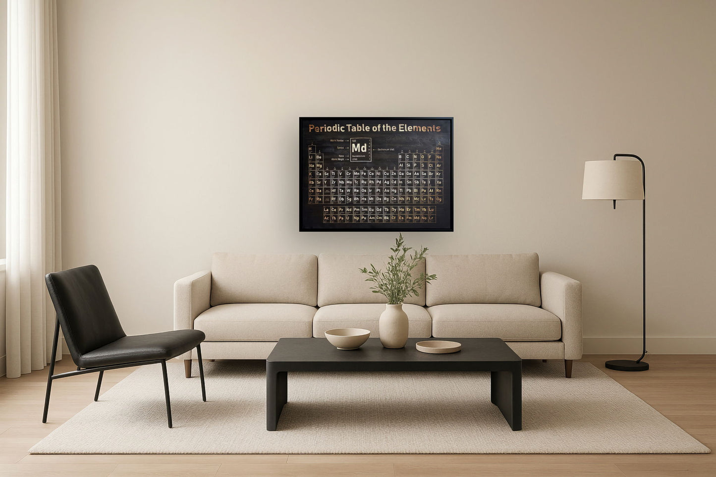 Hand Painted Textured Canvas in Frame 48x36 - Black