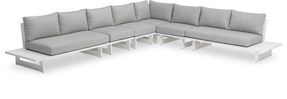 Maldives - 6 Piece Water Resistant Outdoor Patio Modular Sectional With White Base