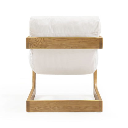 Palma - Upcycled Fabric Accent Chair - Cream