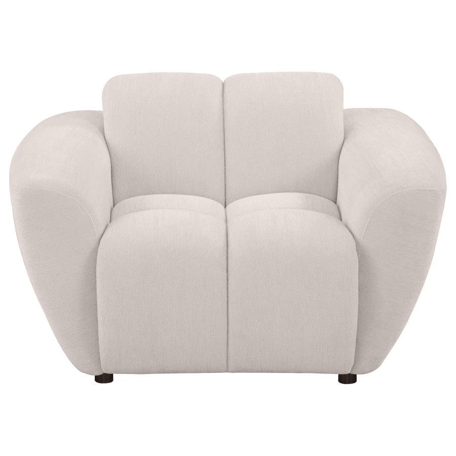 Destino - Chenille Upholstered Splayed Arm Accent Chair - Greige