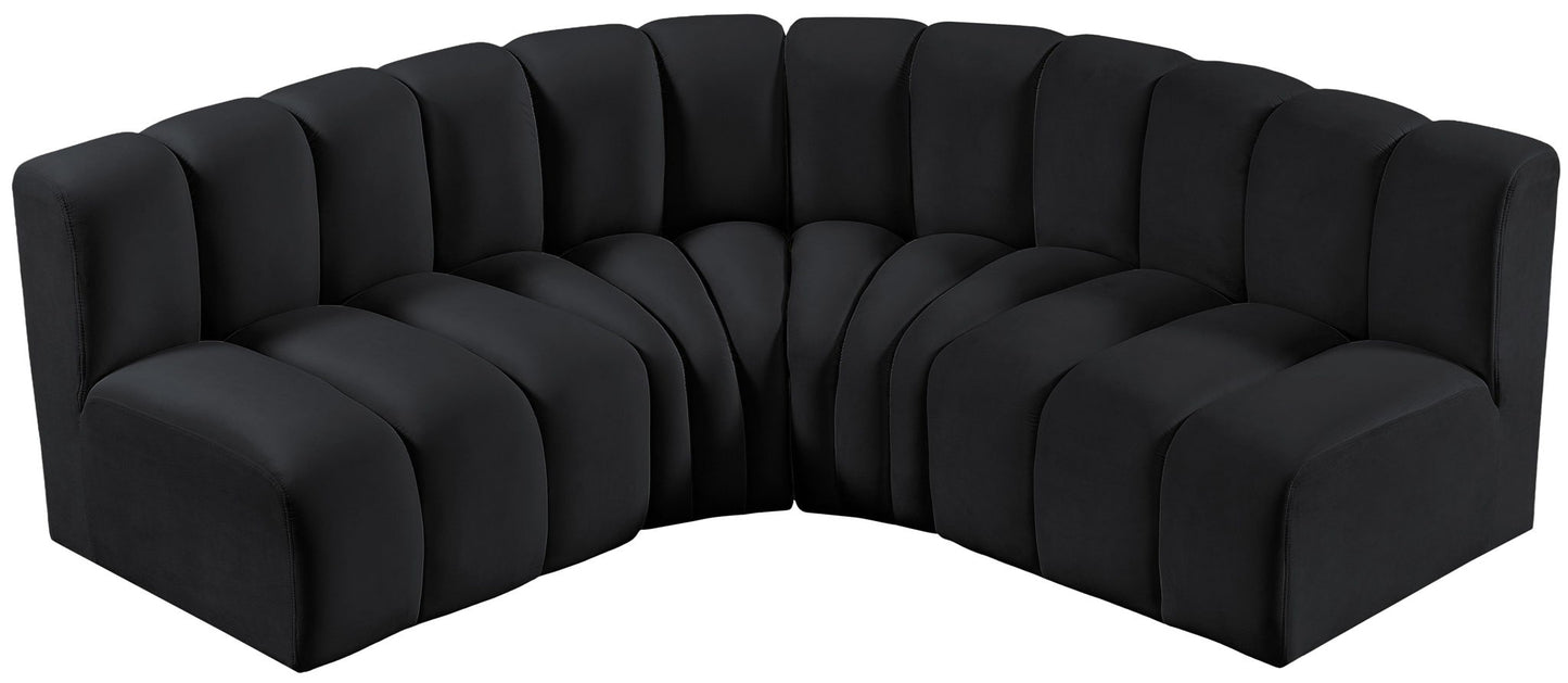 Arc - Velvet 4 Piece Corner Modular Sofa