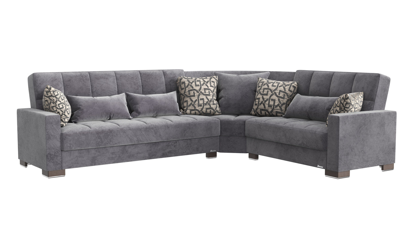 Ottomanson Armada - Upholstered Convertible Sectional With Storage - Microfiber
