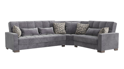 Ottomanson Armada - Upholstered Convertible Sectional With Storage - Microfiber
