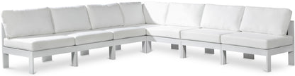 Nizuc - Outdoor Patio 7 Piece Modular Sectional With White Frame