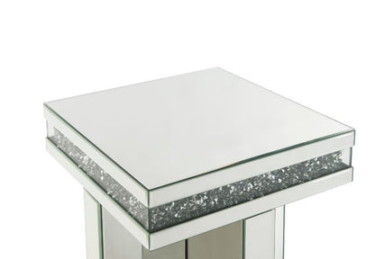 Noralie - 24"H End Table - Mirrored & Faux Diamonds