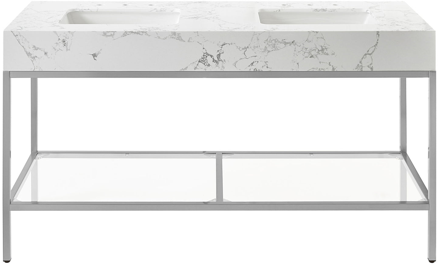 Marmo - Engineered Marble Bathroom Vanity With Chrome Base