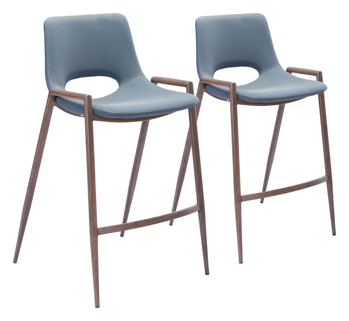 Desi - Counter Stool With Walnut Legs (Set of 2)