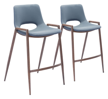 Desi - Counter Stool With Walnut Legs (Set of 2)