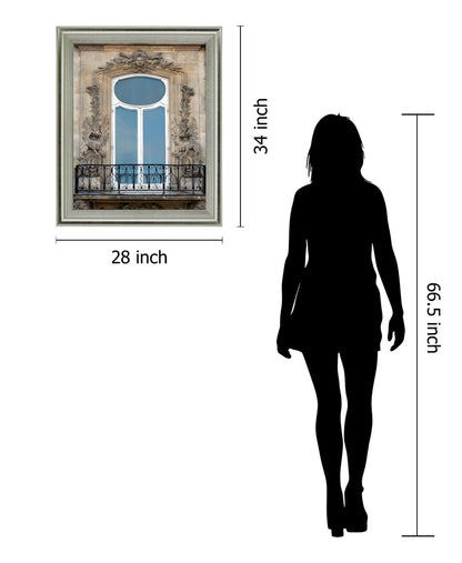 Ornate Balcony Gaze - 28" x 34" Framed Wall Art