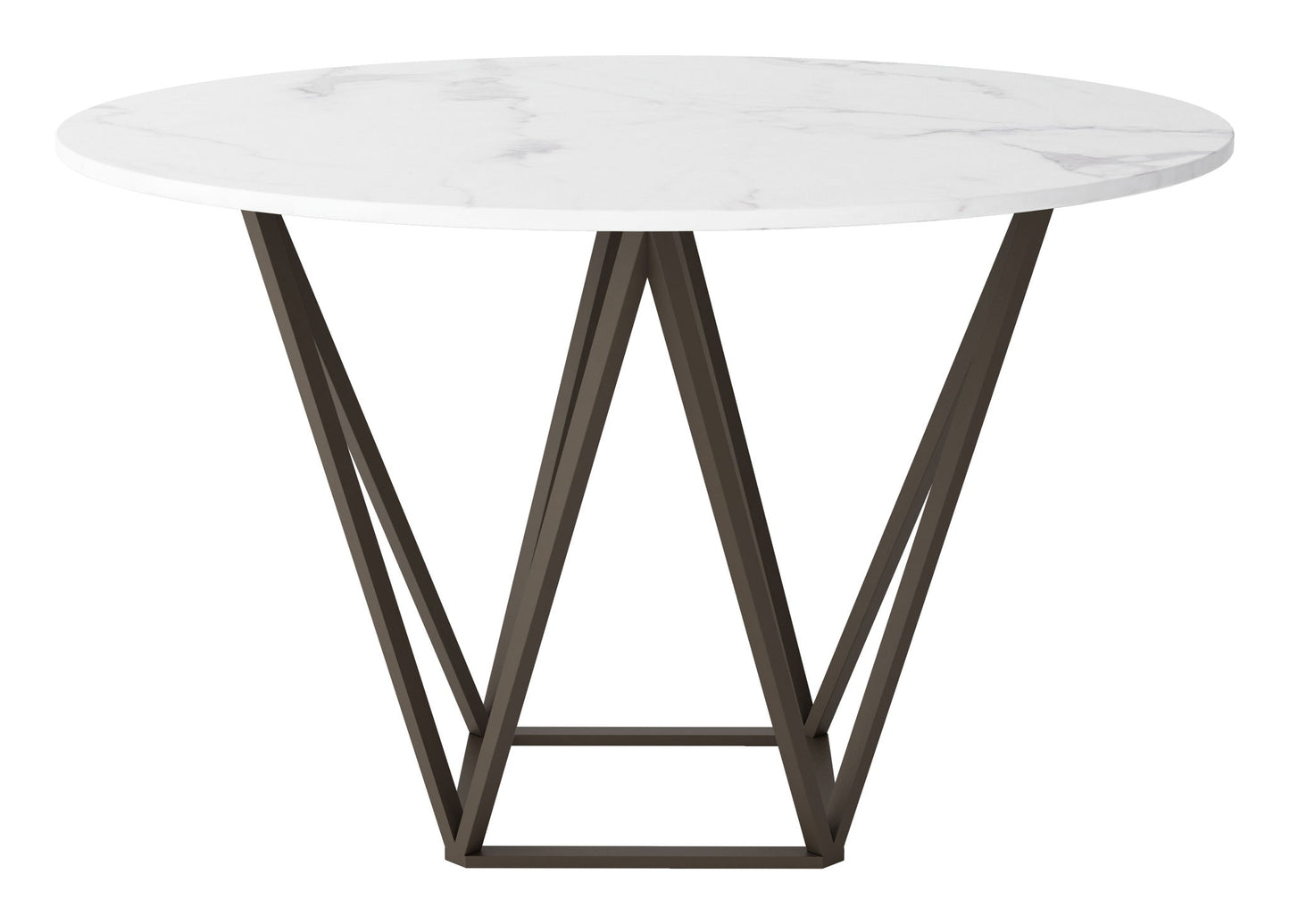 Tintern - Dining Table - White / Antique Brass