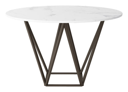 Tintern - Dining Table - White / Antique Brass