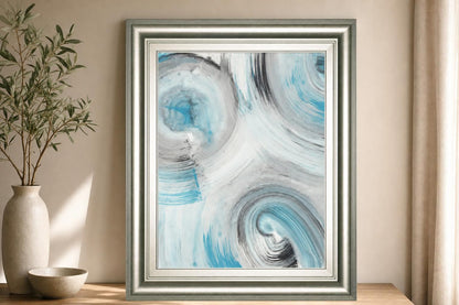 22x26 Ripple Effect V By Ethan Harper - Light Blue