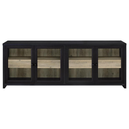 Denison - 79" 4-Door TV Stand Media Console - Black
