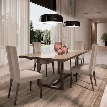 Linea - Dining Table With 2 Extensions - Light Beige / Brown