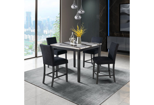 D4054 - Bar Table With 4 Bar Stools - Black