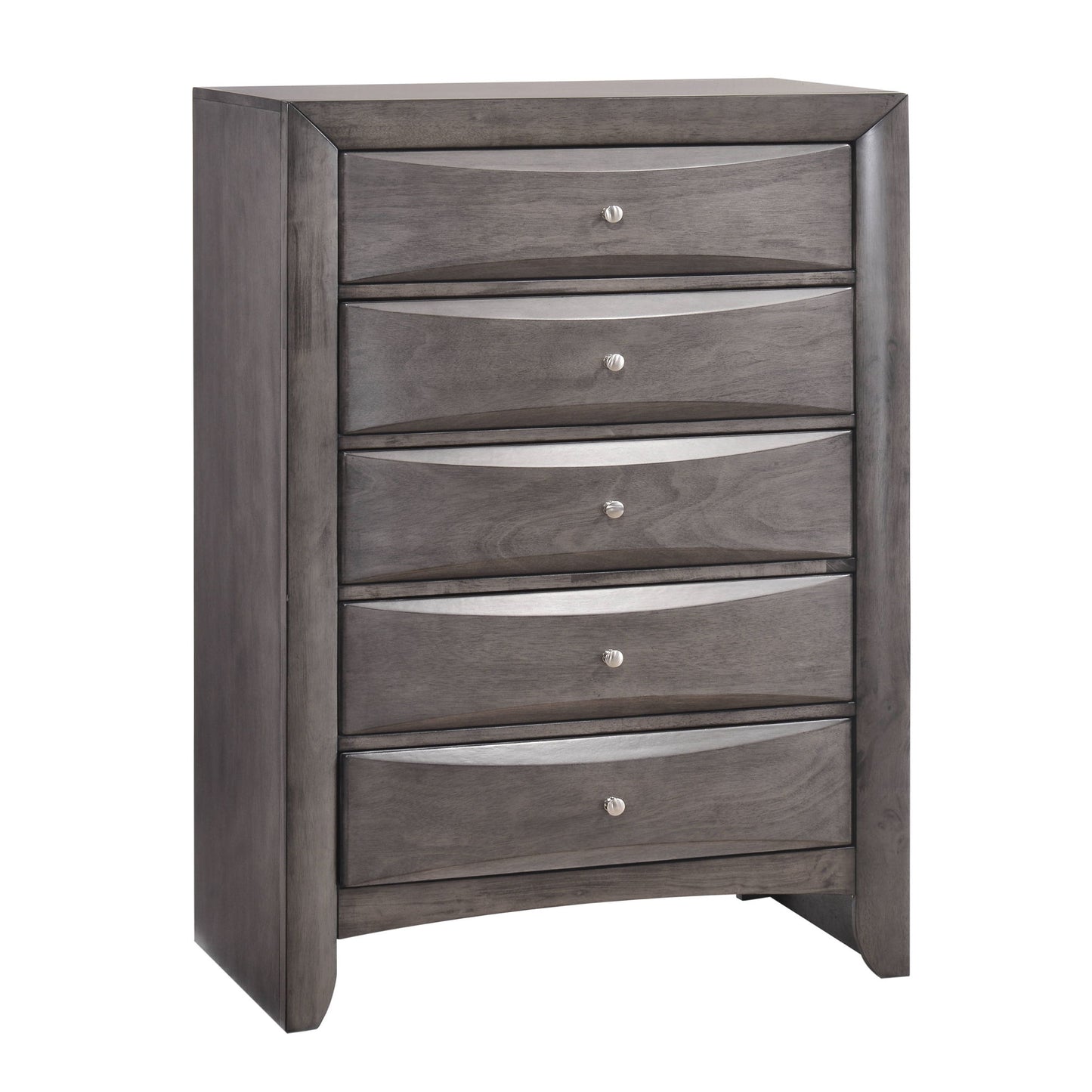 Emily - 5-Drawer Chest (Sturdy) - Grey