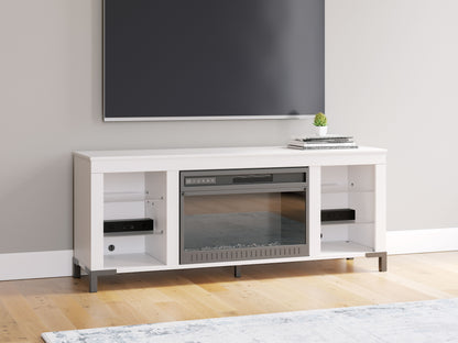 Brollevi - TV Stand With Fireplace - White