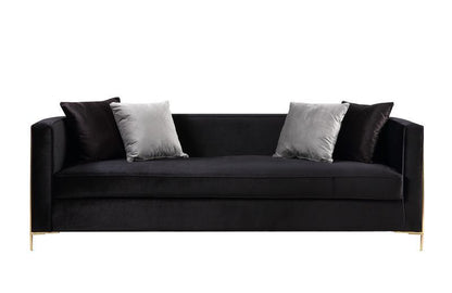 Fergal - Sofa - Black Velvet & Gold Finish