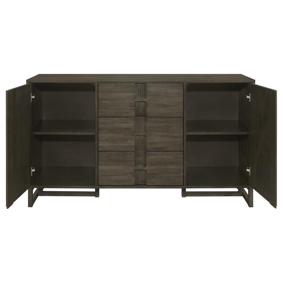 Kelly - 3-Drawer Storage Dining Sideboard Buffet - Dark Gray