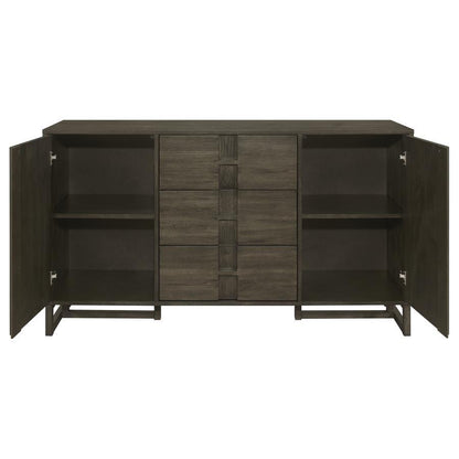 Kelly - 3-Drawer Storage Dining Sideboard Server - Dark Gray