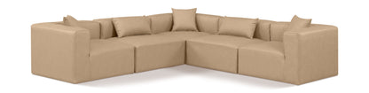 Cube - 5 Piece Modular Corner Sectional - Tan