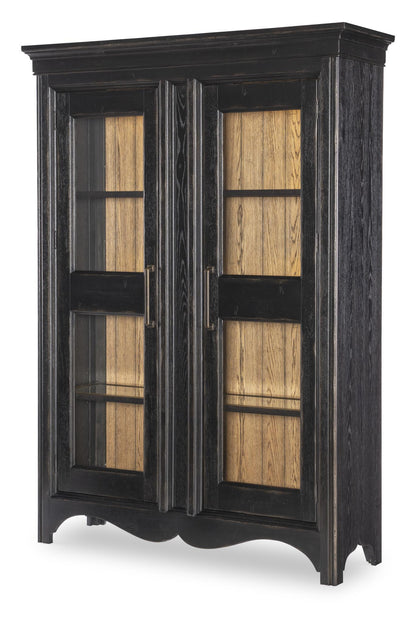 Vintage Market - Glass Front Display Cabinet - Barnwood Oak And Kettle Black