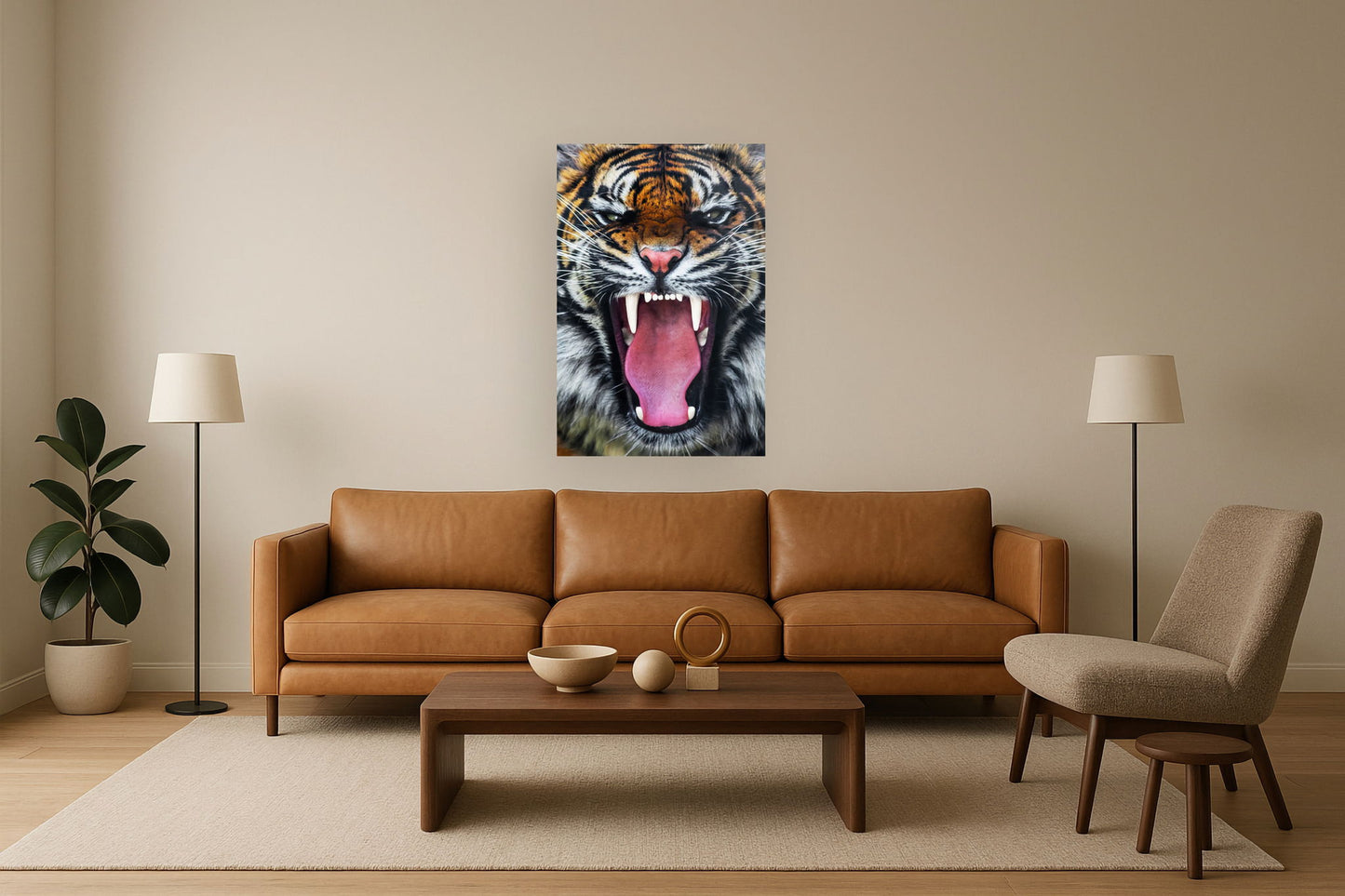 Temp Glass With Foil - Roaring Tiger - Orange