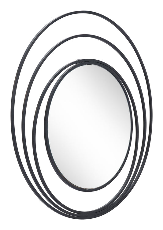 Luna - Round Mirror - Black