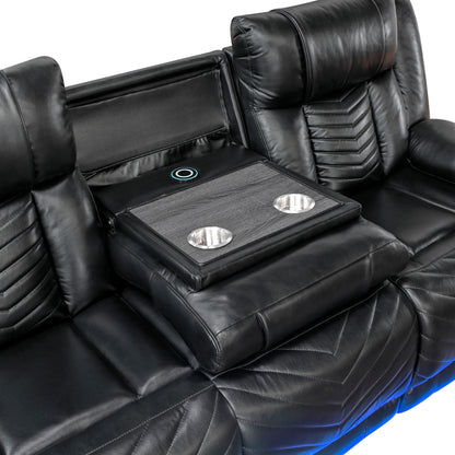 Glory Furniture - Sensa - Power Reclining Sofa With Table And LED Belt