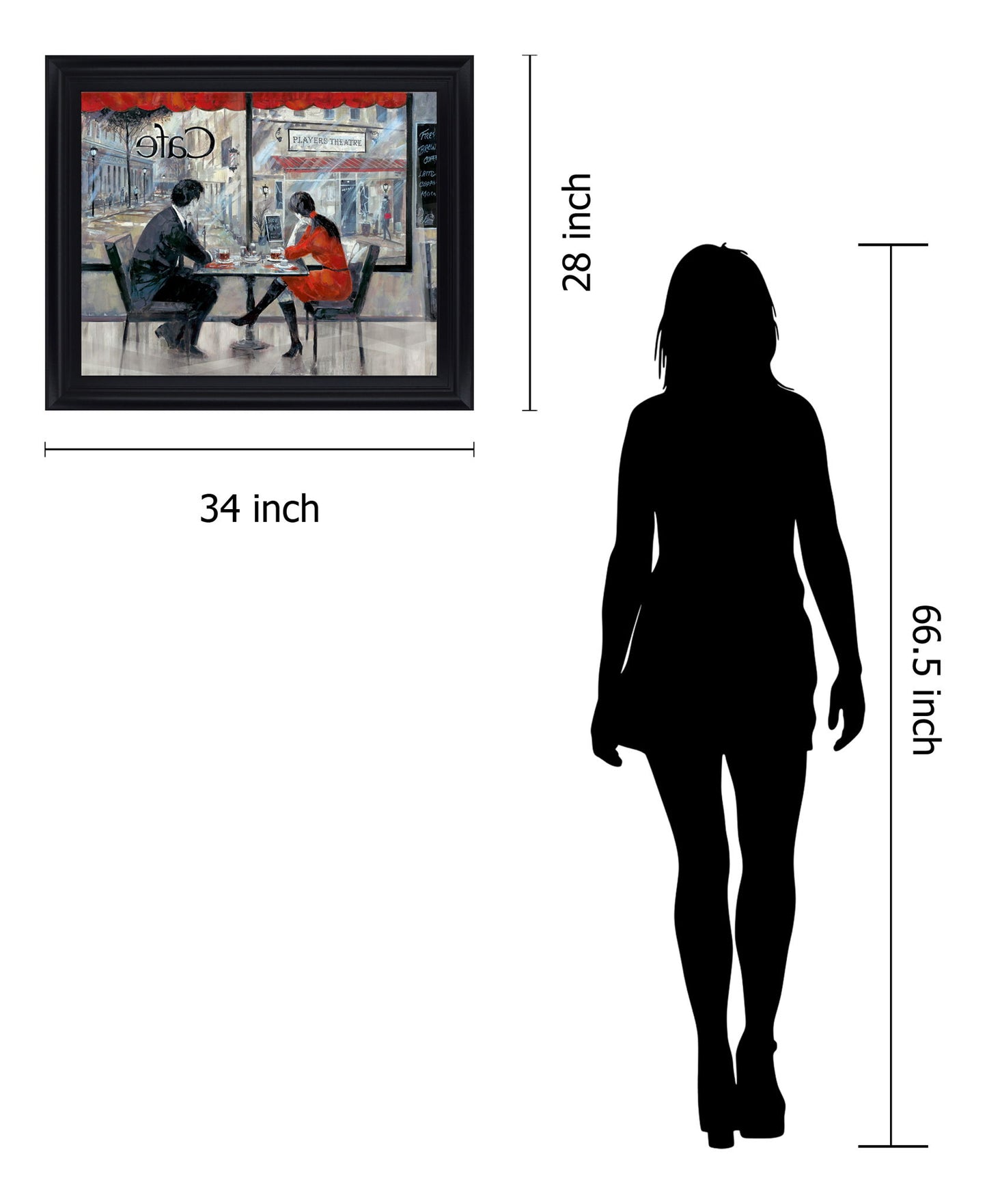 Cafe Conversation - 28" x 34" Framed Wall Art