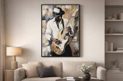 Midnight Riff I Hand-Embellished Canvas In Frame - White / Gold