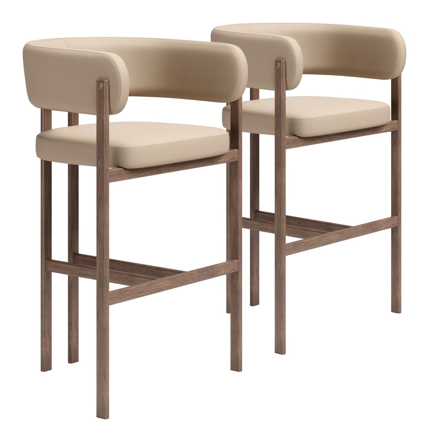 Ruge - Barstool (Set of 2) - Beige