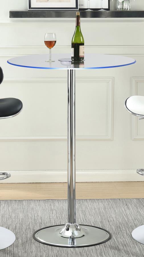 Thea - Led Bar Table - Chrome And Clear