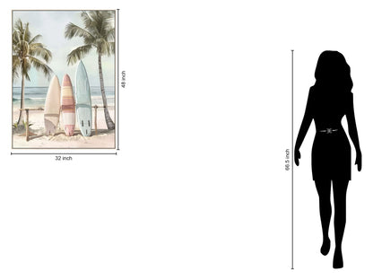 Palm Breeze Trio - 32" x 48" Framed Wall Art