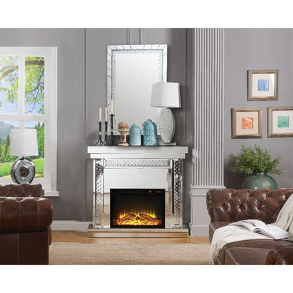 Nysa - Fireplace - Mirrored & Faux Crystals - 42"